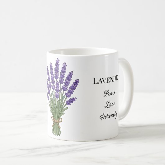 Mug Illustration et utilisations de la lavande (Devant droit)