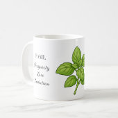 Mug Illustration et utilisations de la plante Basilic (Devant gauche)