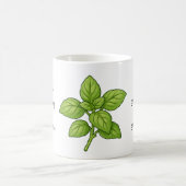 Mug Illustration et utilisations de la plante Basilic (Centre)