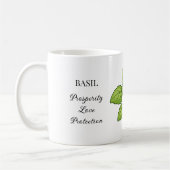 Mug Illustration et utilisations de la plante Basilic (Gauche)