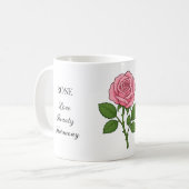 Mug Illustration et utilisations de la rose (Devant gauche)