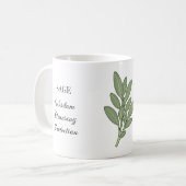 Mug Illustration et utilisations de la sauge (Devant gauche)