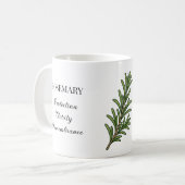 Mug Illustration et utilisations de l'herbe de romarin (Devant gauche)