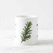 Mug Illustration et utilisations de l'herbe de romarin (Centre)