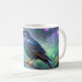 Mug Illustration européenne de l'oiseau de Starling Mu (Devant droit)
