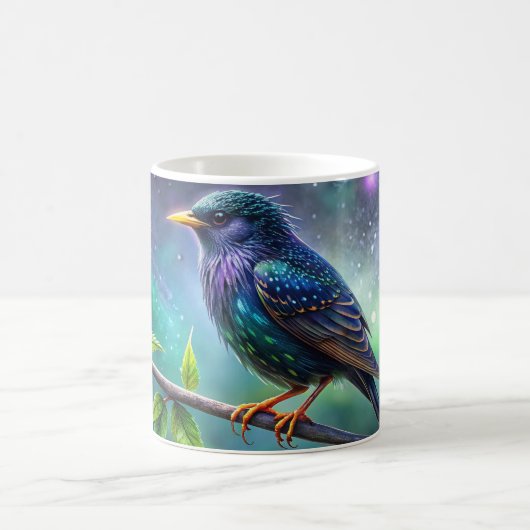 Mug Illustration européenne de l'oiseau de Starling Mu (Centre)