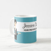Mug Illustration Femme D'Affaires Avec Cheveux Noir (Devant gauche)