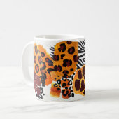Mug Illustration Feuille vintage Aquarelle. (Devant gauche)