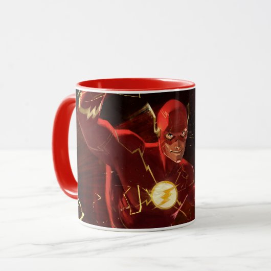 Mug Illustration flash de crise infinie (Devant gauche)