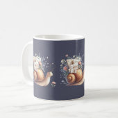 Mug Illustration Floral Pastel du mignon Snail Mail (Devant gauche)