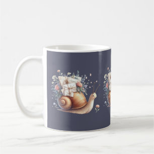 Mug Illustration Floral Pastel du mignon Snail Mail