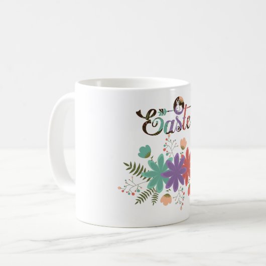 Mug Illustration florale de Pâques (Devant gauche)