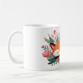 Mug Illustration Florale Renard Endormi Mignonne (Gauche)