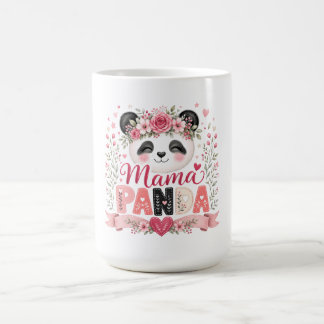 Mug Illustration florale rose de Maman Panda Maternité