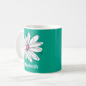 Mug Illustration florale tendance - rose et vert (Devant gauche)