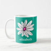 Mug Illustration florale tendance - rose et vert (Gauche)