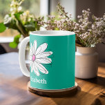 Mug Illustration florale tendance - rose et vert<br><div class="desc">Un morceau d'art zen et fantaisiste,  hipster. Vous pouvez ajouter un nom,  un monogramme ou un autre texte personnalisé. Si vous avez besoin de déplacer l'art autour,  cliquez sur le bouton personnaliser pour apporter des modifications.</div>