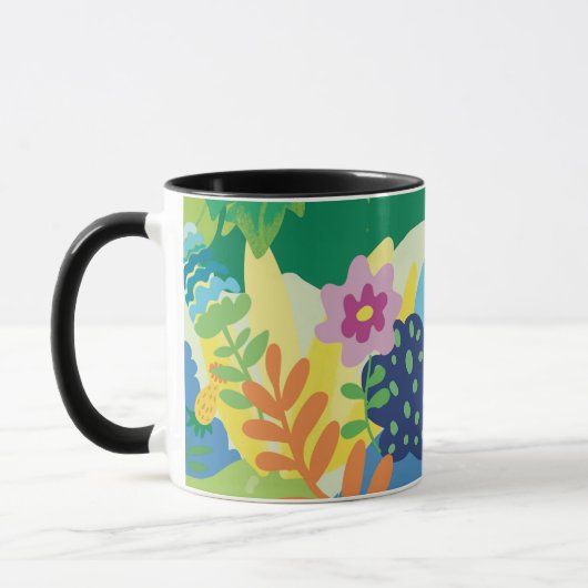 Mug Illustration florale tropicale, fleurs d'été (Gauche)