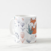Mug Illustration forestière de l'enfant, renards et fl (Devant gauche)