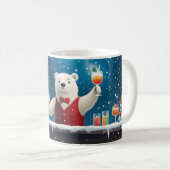 Mug Illustration Fun Festive Ours Polaire Bartender (Devant droit)