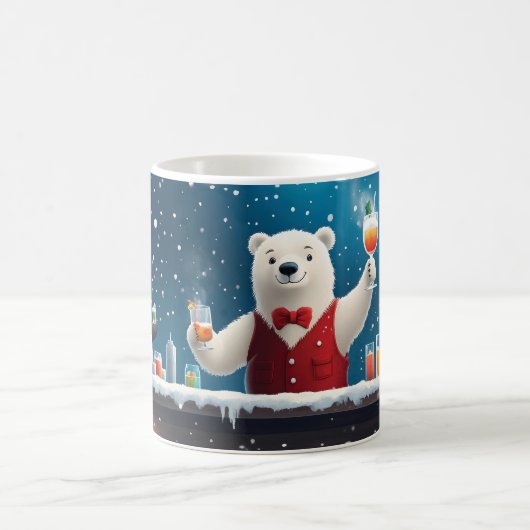 Mug Illustration Fun Festive Ours Polaire Bartender (Centre)