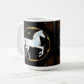 Mug Illustration géométrique abstraite de cheval blanc (Devant gauche)
