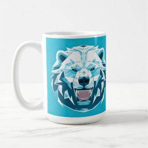 Mug Illustration géométrique d'ours polaire féroce
