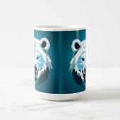 Mug Illustration géométrique d'ours polaire féroce (Centre)