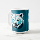Mug Illustration géométrique d'ours polaire féroce (Devant gauche)