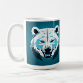 Mug Illustration géométrique d'ours polaire féroce (Gauche)