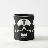 Mug Illustration gothique du crâne noir et blanc (Centre)