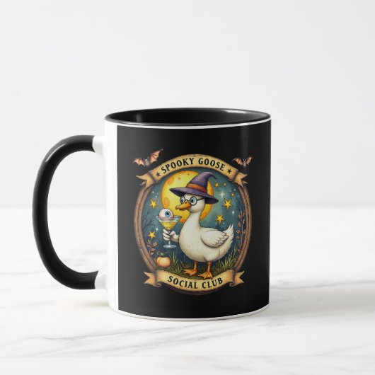 Mug Illustration graphique d'Halloween de l'oie effray (Gauche)
