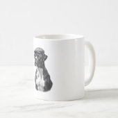 Mug Illustration Graphique Monochrome de Boxer Vintage (Devant droit)