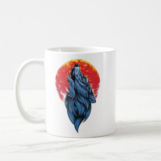 Mug Illustration Howling Wolf (Gauche)