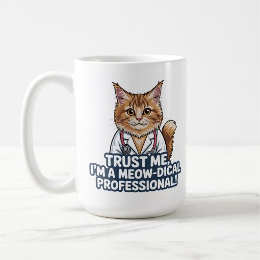 Mug Illustration humoristique de chat médecin (Gauche)
