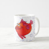 Mug Illustration lunatique de poissons (Devant droit)