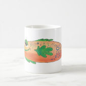 Mug Illustration lunatique de poissons dans l'orange (Centre)