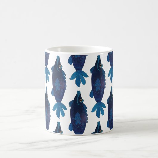 Mug Illustration lunatique et adorable de poissons (Centre)