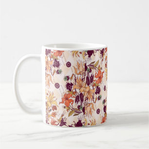 Mug Illustration matricielle. Motif fleur clair sur co