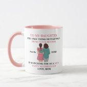 Mug Illustration Mère Fille Rose Citation Sincère (Gauche)