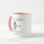 Mug Illustration Mère Fille Rose Citation Sincère (Devant gauche)
