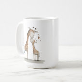 Mug Illustration mignonne de girafe et bébé (Devant gauche)