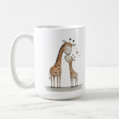 Mug Illustration mignonne de girafe et bébé (Gauche)