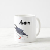 Mug Illustration mignonne de macareux avec le nom (Devant droit)