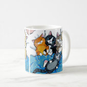 Mug Illustration mignonne de Sleepover de chaton (Devant droit)