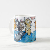 Mug Illustration mignonne de Sleepover de chaton (Devant gauche)