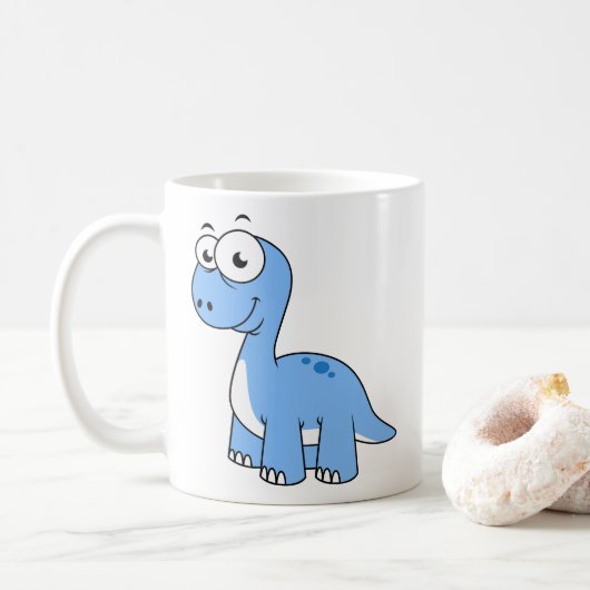 Mug Illustration Mignonne D'Un Brontosaurus. (Avec donut)