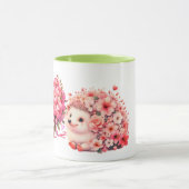 Mug Illustration mignonne d'un duo de hérissons florau (Centre)