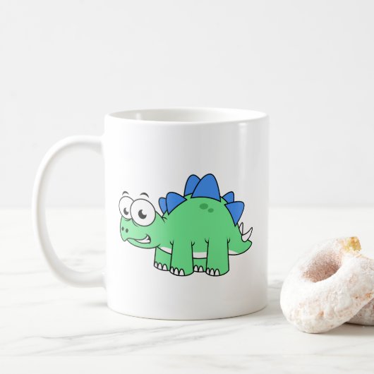 Mug Illustration Mignonne D'Un Stegosaurus. 2 (Avec donut)