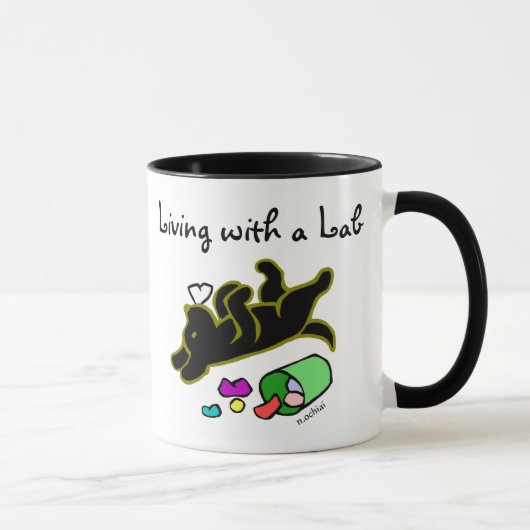 Mug Illustration noire drôle de bande dessinée de (Droite)
